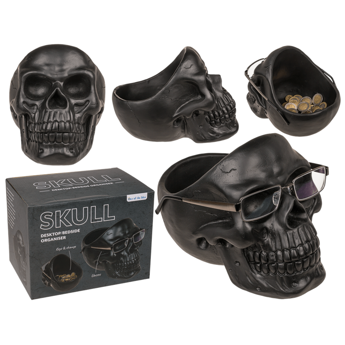 Totenkopf-Organizer, mit Brillenhalter und