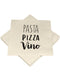 20 Servietten m. Motiv, 3-lg., 33*33cm, Pasta Pizza Vino