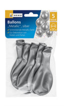 5 Ballons "Metallic", Ø 28cm, silber