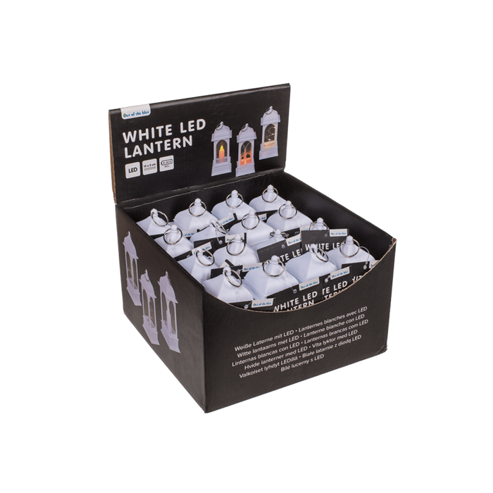 Weiße Laterne mit LED (inkl. 3 KZ AG13 Batterien)