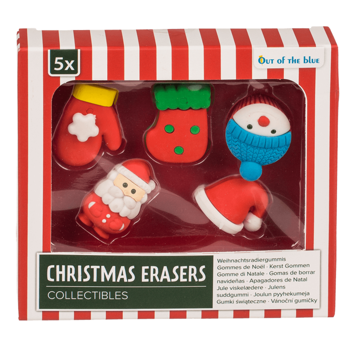 Weihnachts-Radiergummis, Collectibles, 5er-Set,