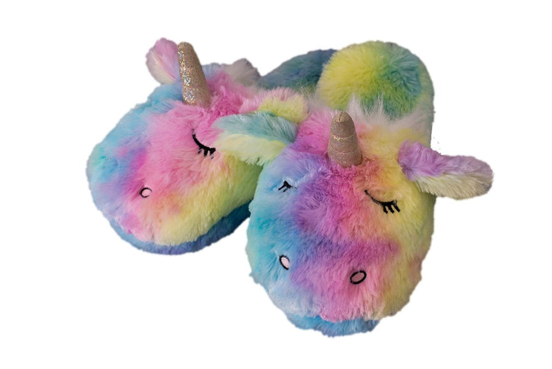 Damen- Plüschpantoffeln Rainbow- Einhorn