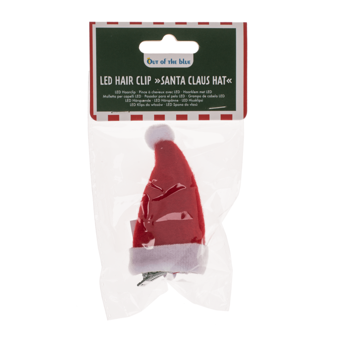 Plüsch-Haarclip, Weihnachtsmütze mit LED