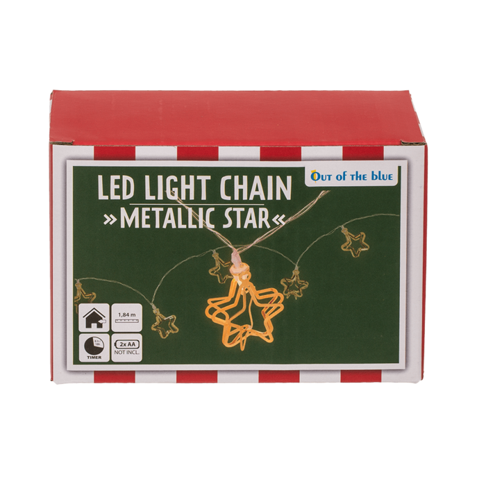3D-LED-Lichterkette,Metallic Stars,