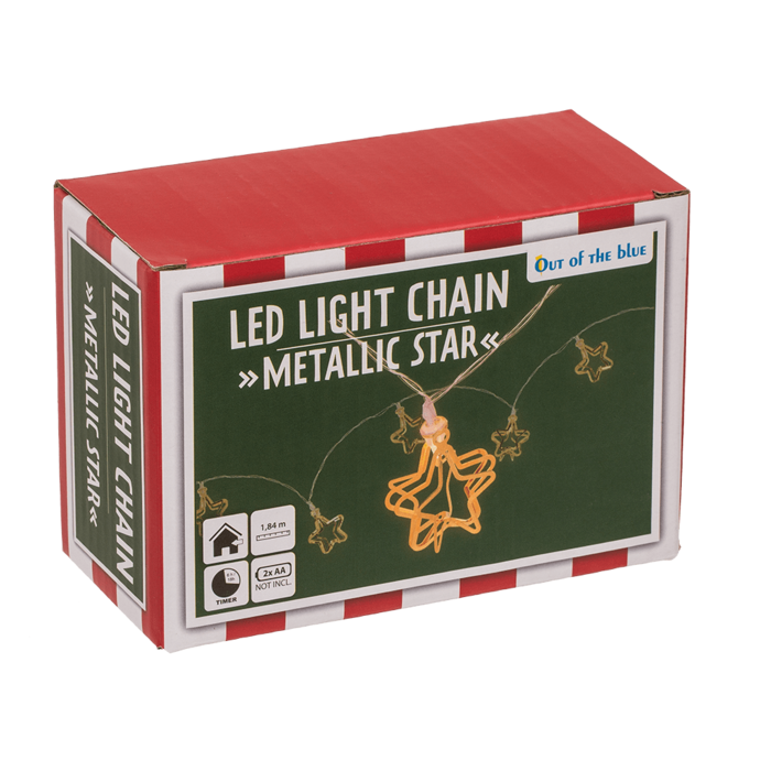3D-LED-Lichterkette,Metallic Stars,
