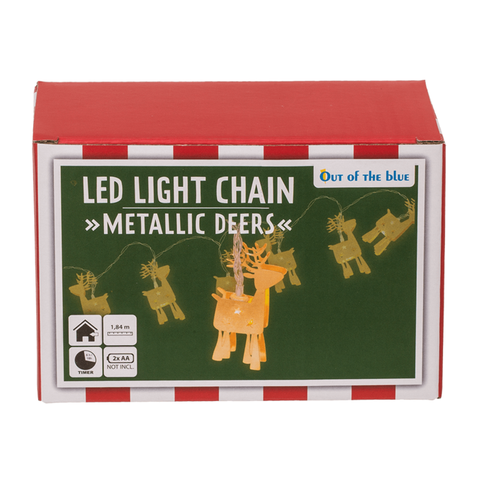 3D-LED-Lichterkette,Metallic Deers,