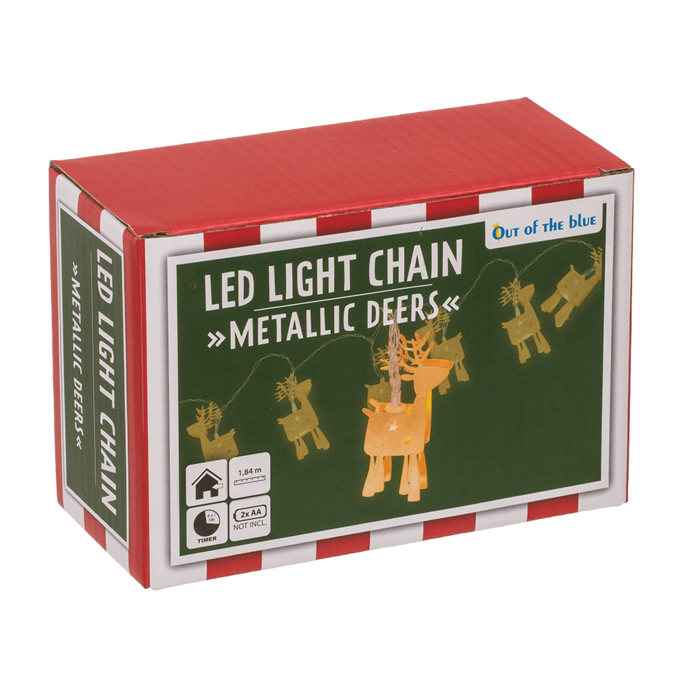 3D-LED-Lichterkette,Metallic Deers,