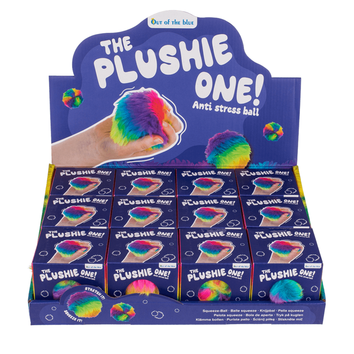 Plüsch-Quetsch-Ball, Regenbogen, 7,5 cm,