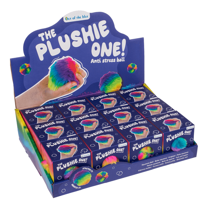 Plüsch-Quetsch-Ball, Regenbogen, 7,5 cm,
