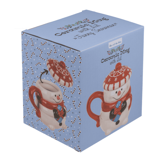 Becher, Funny Snowman, mit Deckel,