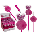 Kugelschreiber, Glitzerherz Pom Pom,