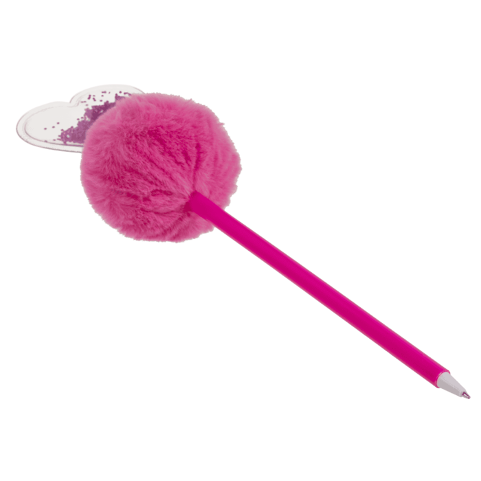Kugelschreiber, Glitzerherz Pom Pom,