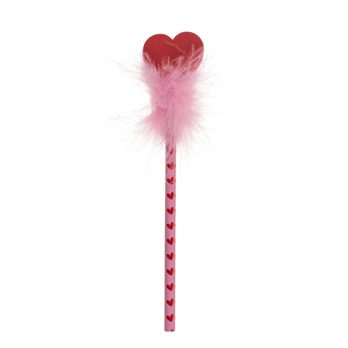 Bleistift mit Radiergummi, Flauschiges Herz,