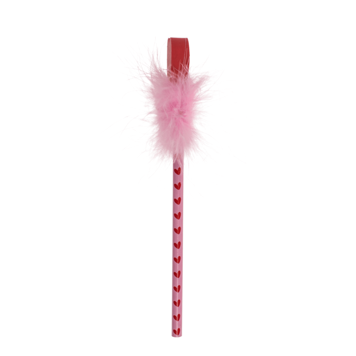 Bleistift mit Radiergummi, Flauschiges Herz,