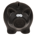Spardose, Schwarzes Schwein, mit Kreide