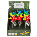 Bunte Windmühle mit 3 LED, farbwechselnd, H: 28 cm