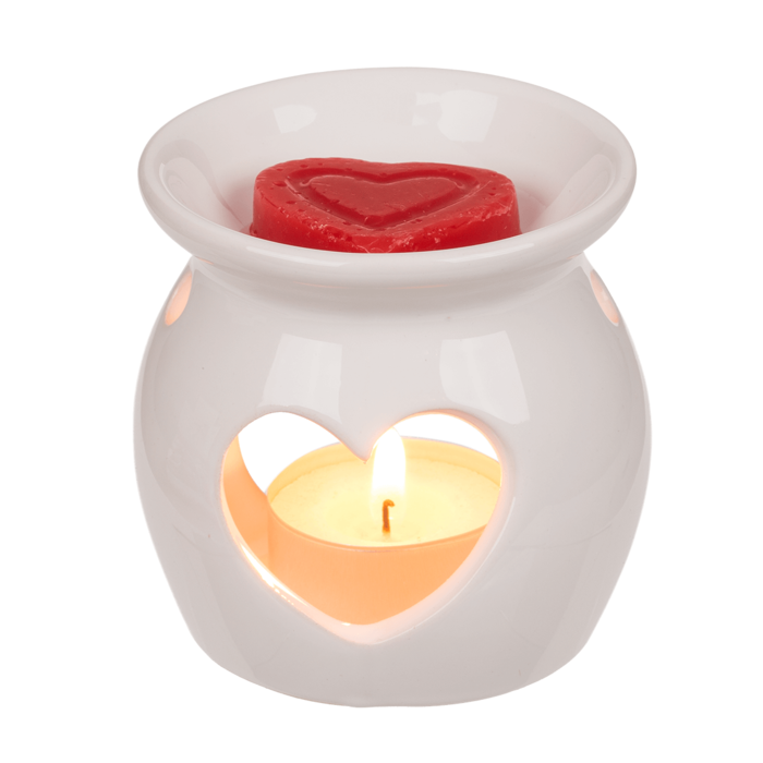 Aromalampe mit Duftmelt (Rose) Herz,