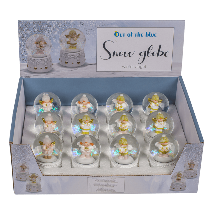 Schneekugel, Winter-Engel, auf Sockel,