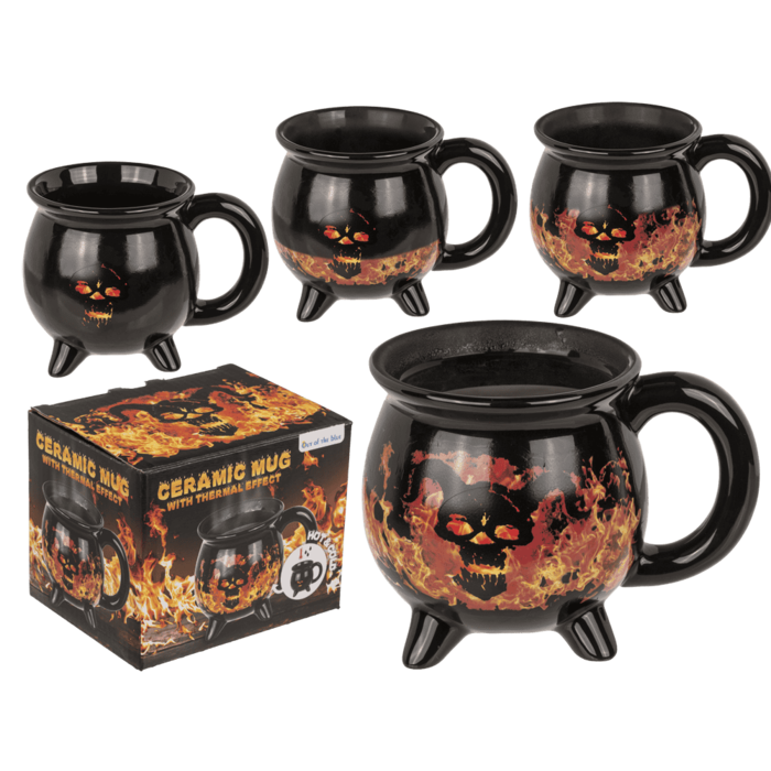 Becher, Feuerteufel, Steingut, Thermoeffekt,