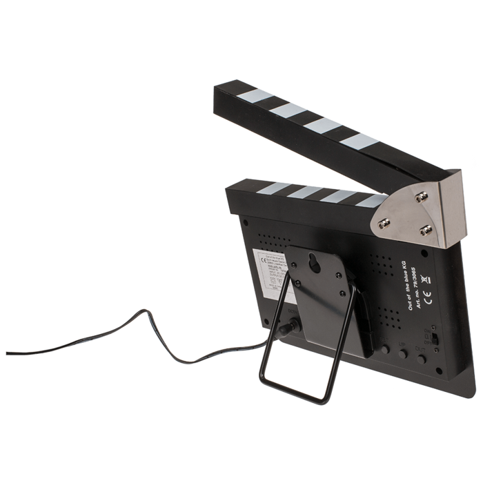 Wecker mit Digitaluhr & Datumsanzeige, Filmklappe,