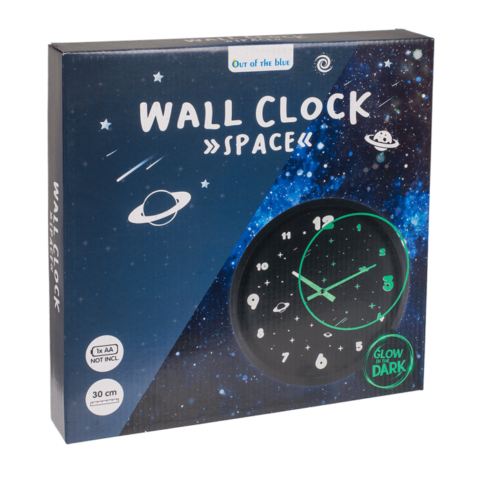 Wanduhr, Space, leuchtet im Dunkeln,