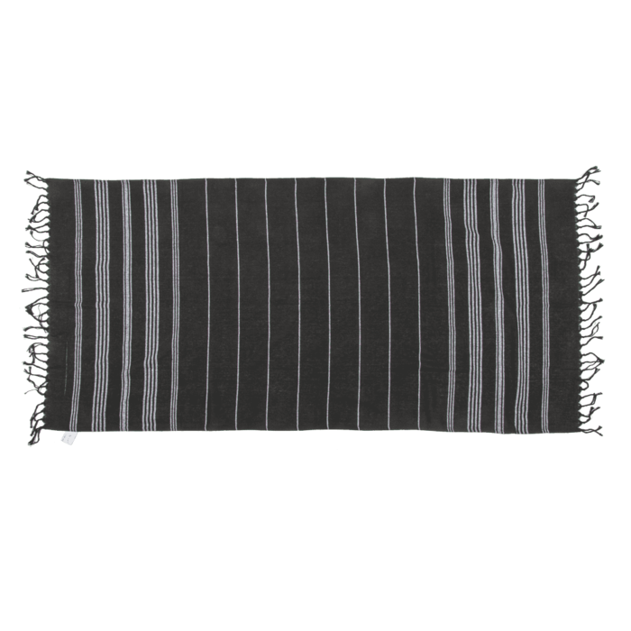 Weiß/schwarzes Fouta-Hamamtuch