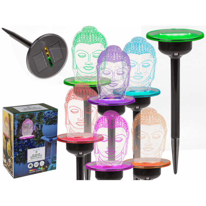 3D Solar Gartenstecker mit Farbwechsel-LED,