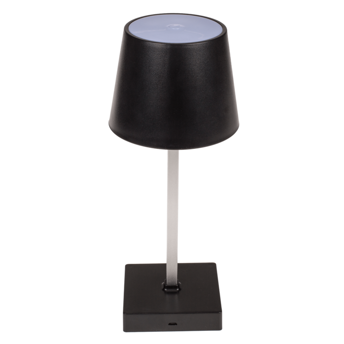 Schwarze Tisch-Lampe mit LED,