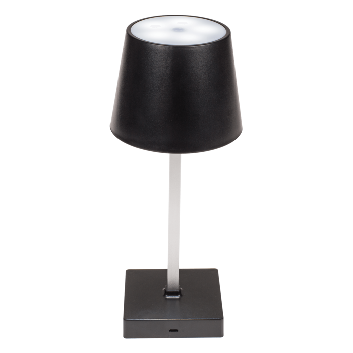 Schwarze Tisch-Lampe mit LED,