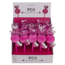 Kugelschreiber, Glitzerherz Pom Pom,