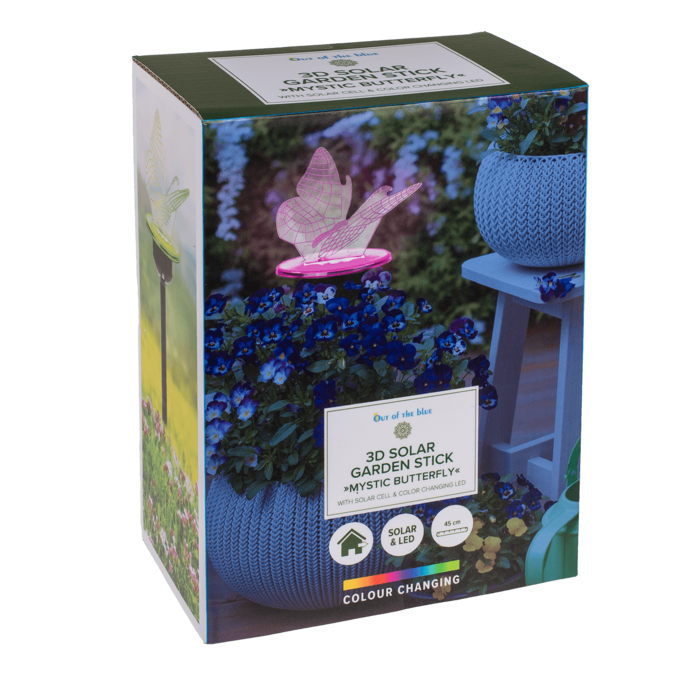 3D Solar Gartenstecker mit Farbwechsel-LED,