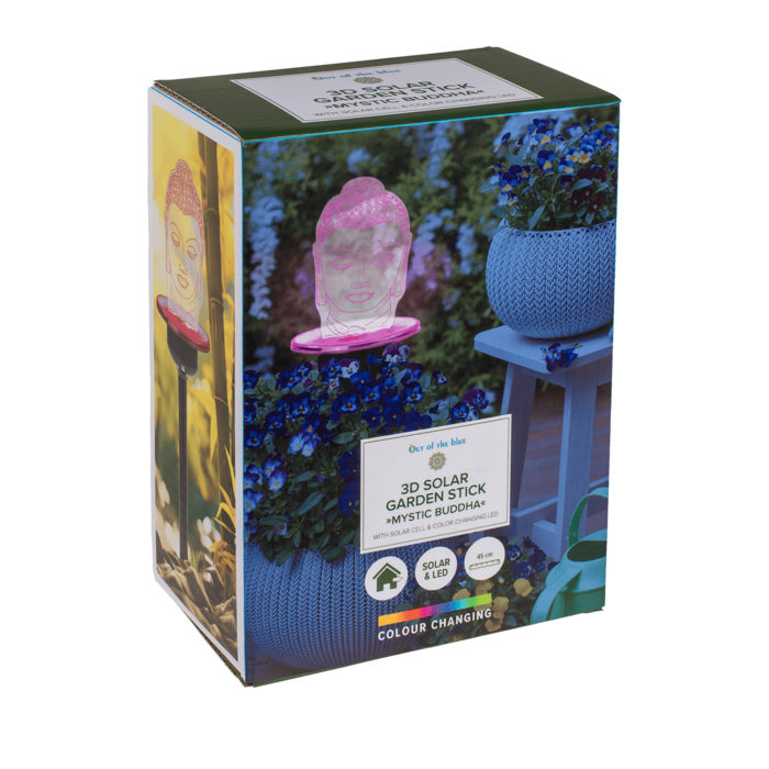 3D Solar Gartenstecker mit Farbwechsel-LED,