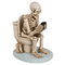 Skelett auf Toilette,  ca. 13 x 10 cm,