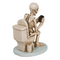 Skelett auf Toilette,  ca. 13 x 10 cm,