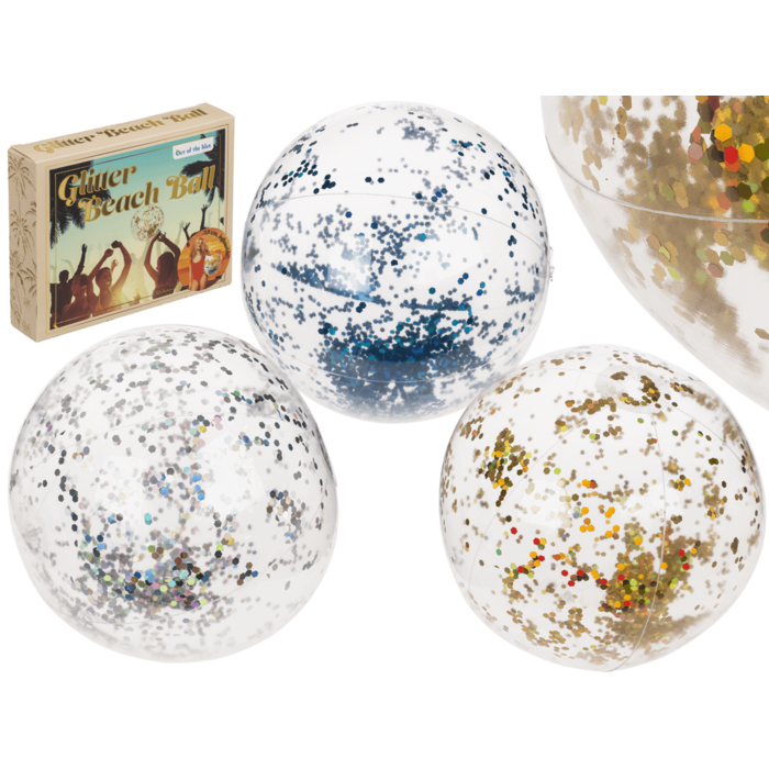 Aufblasbarer Glitter-Strandball, 35 cm,