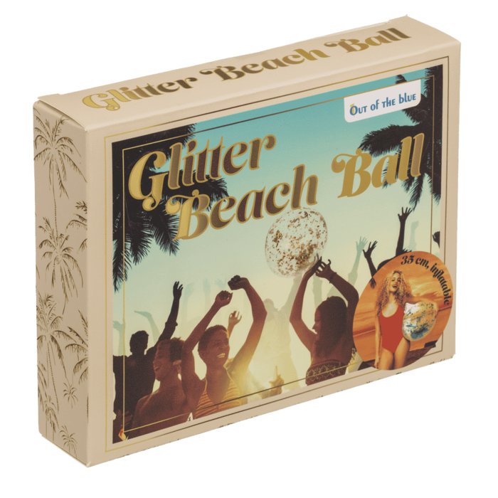 Aufblasbarer Glitter-Strandball, 35 cm,