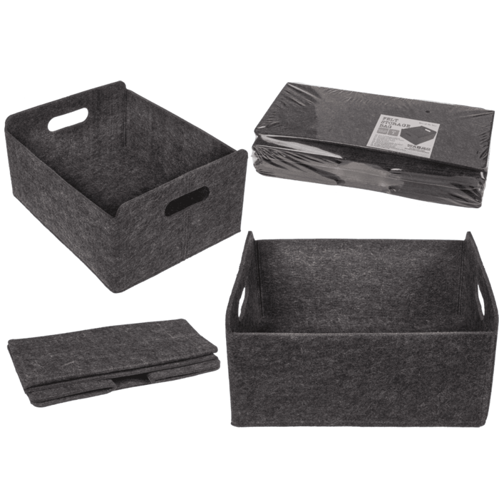 Dunkelgraue Filz-Aufbewahrungsbox,