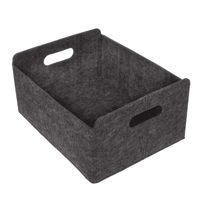Dunkelgraue Filz-Aufbewahrungsbox,