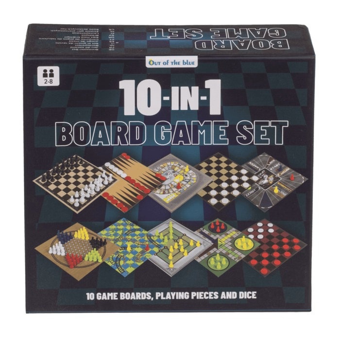 Brettspiel Set, 10 in 1, 15 x 15 cm,