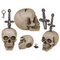 Spardose mit Schloss, Totenkopf mit Schwert,