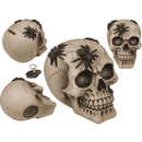 Spardose mit Schloss, Totenkopf mit Spinnen,