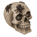 Spardose mit Schloss, Totenkopf mit Spinnen,