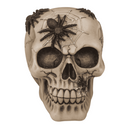 Spardose mit Schloss, Totenkopf mit Spinnen,