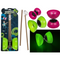 Diabolo mit 2 Holzstäben, Glow in the Dark,