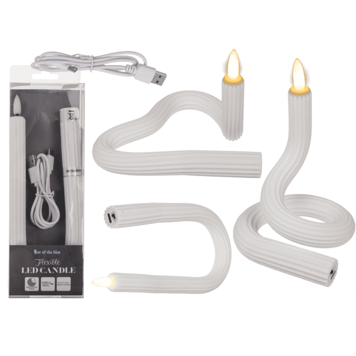 Weiße flexible LED Kerze aus Silikon,