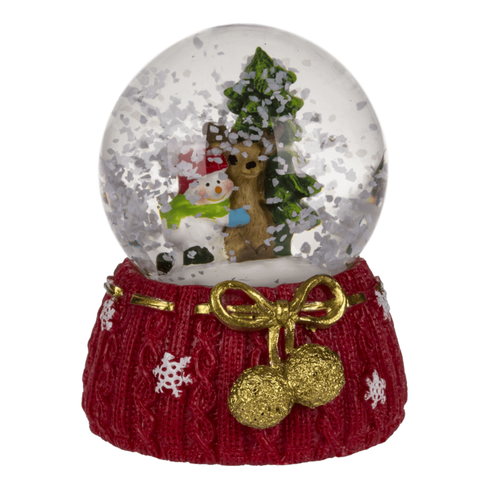 Schneekugel, Rentier & Weihnachtsmann,