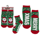 Socken, mit ABS-Sohle, Merry XMas, Einheitsgröße,