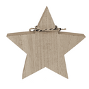 Stehender Holz-Stern, mit Band & Glocke,