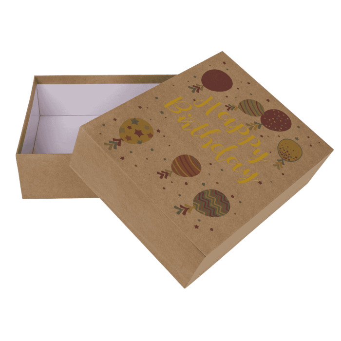 Kraftpapier-Geschenkkartonage, Happy Birthday,