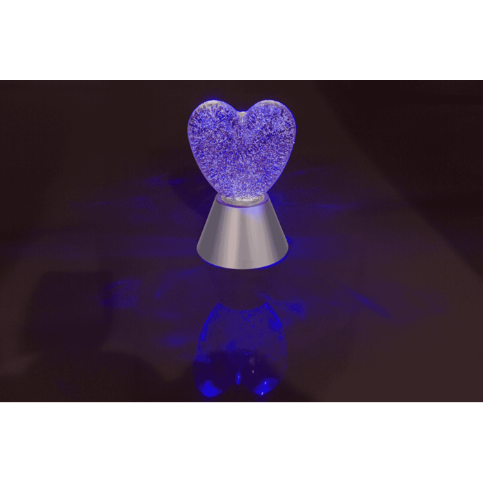 Glitter-Leuchte „Herz“, mit rotem Glitter,